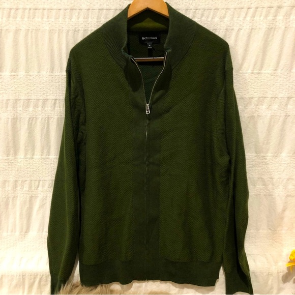 Bonobos Other - Bonobos chevron zip up sweater, green, NWOT